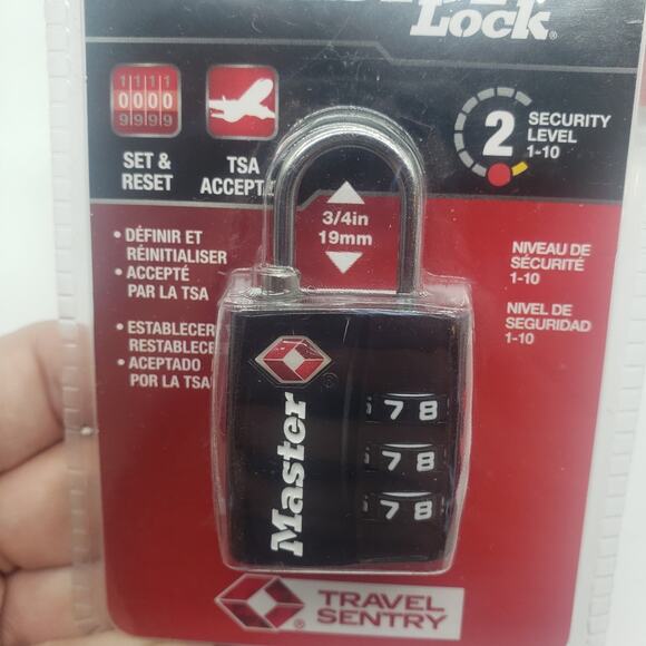 Lot Of 2 Master Locks 4680DBLK TSA-Approved Luggage Lock. 1 Sealed, 1 New Opened - Picture 3 of 7